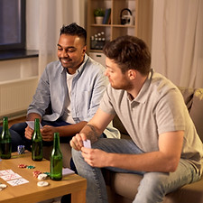 Friends Playing Poker
