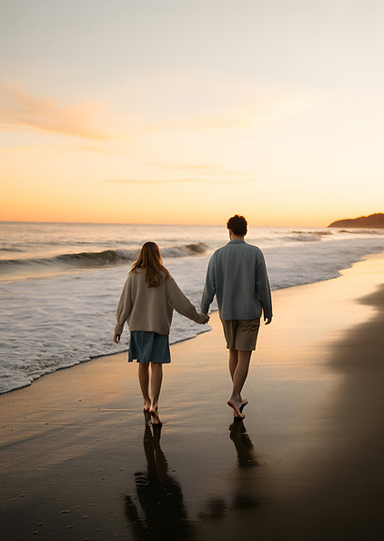Couple Walking on Beach