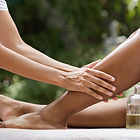 Sesión de terapia de masaje de piernas