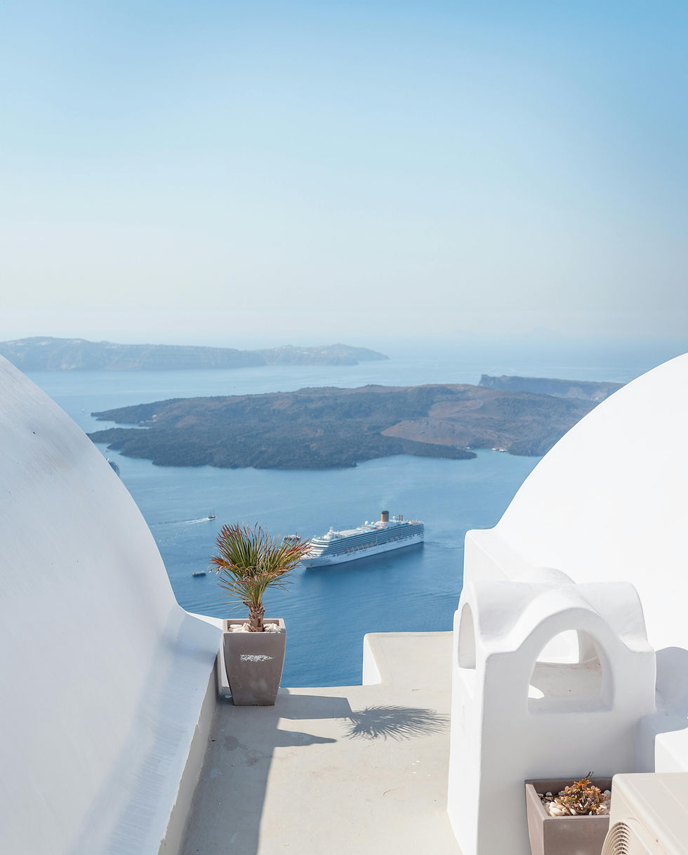 Vista de la isla de Santorini