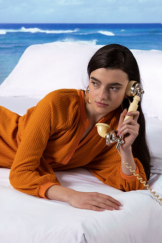 Talking on Retro Phone