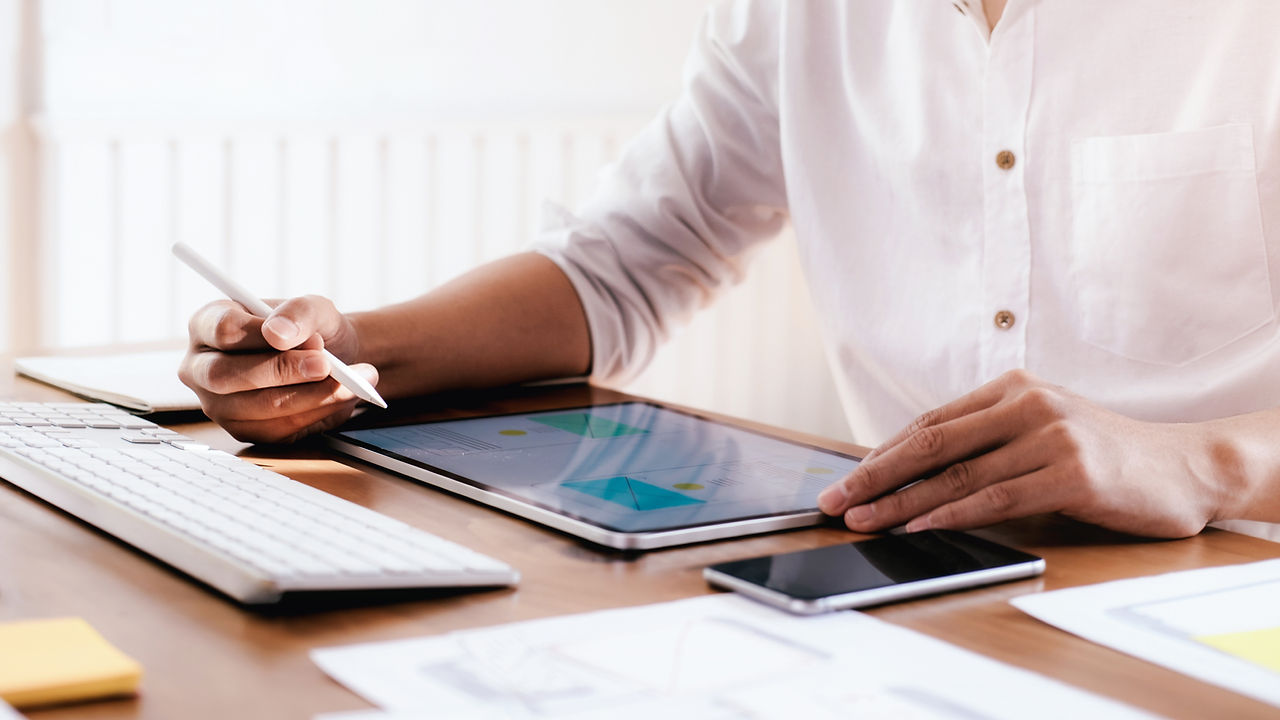Gestaltung am Tablet
