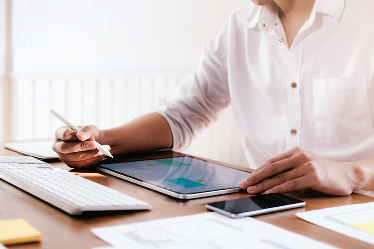 Gestaltung am Tablet