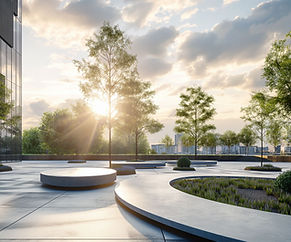 Urban Courtyard Sunrise