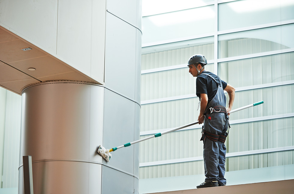 Worker Cleaning Wall