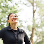 Smiling woman outdoors