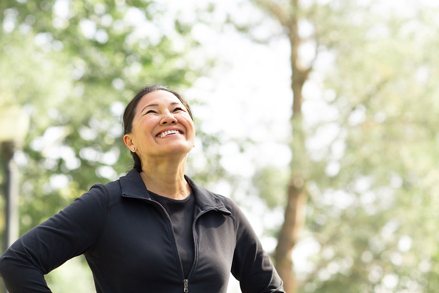 Smiling woman outdoors