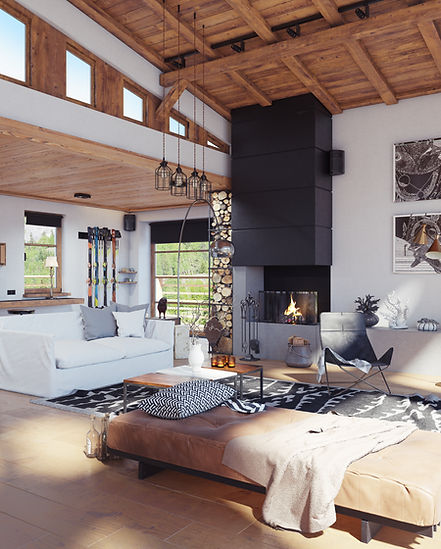 Modern chalet interior