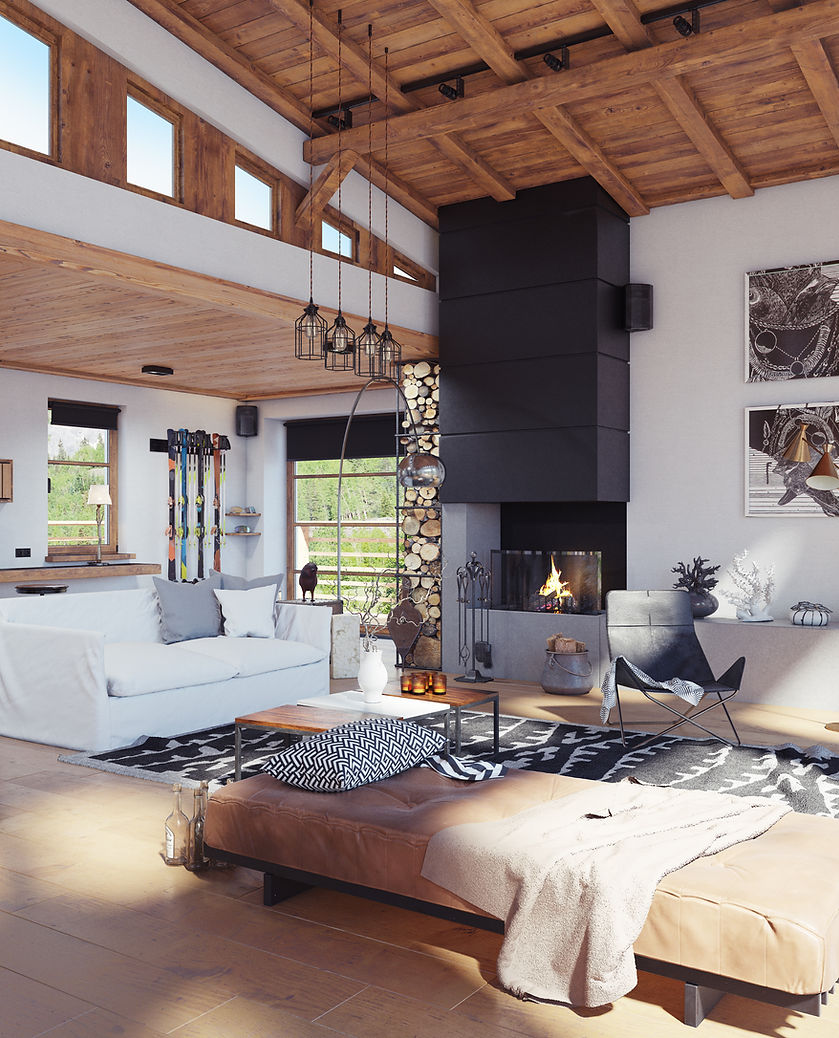 Nowoczesne wnętrze domku