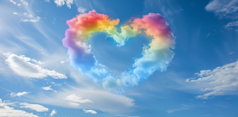 Rainbow Heart Clouds