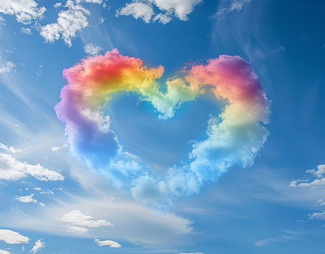Rainbow Heart Clouds