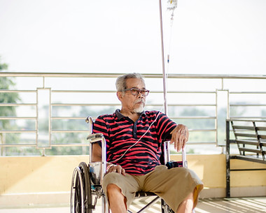 Grandpa in wheelchair