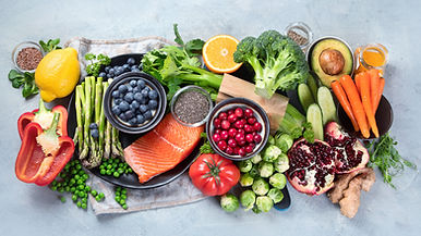 display of fruit and vegetables