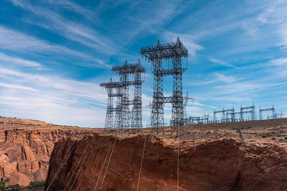 Landschap van elektriciteitstorens