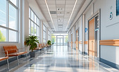 Modern Hospital Hallway