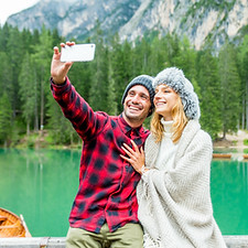 Menschen machen ein Selfie