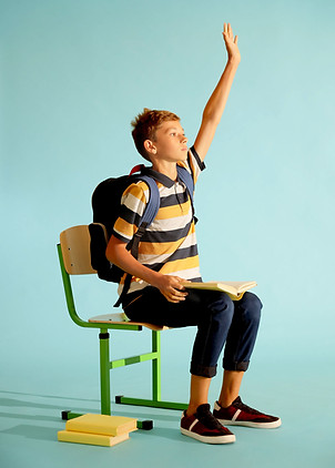 Boy Raising Hand