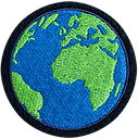 Embroidered Globe Badge
