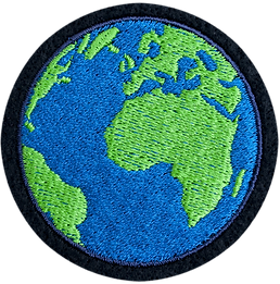 Embroidered Globe Badge
