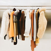 Clothes hanging on a rack