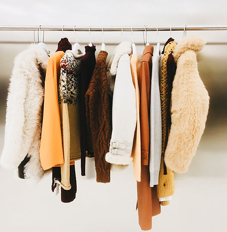 Clothes hanging on a rack