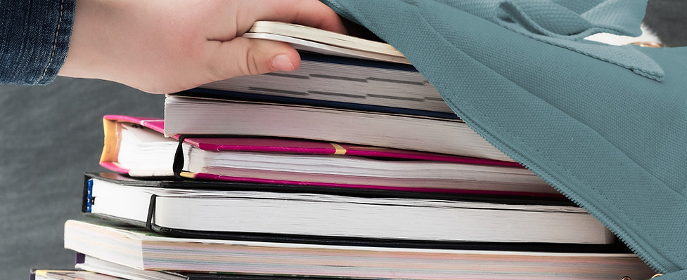 Stacked Books and Bag illustrating Valuable knowledge