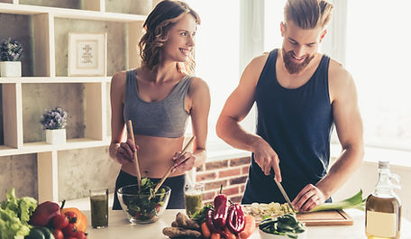 Couple making a Healthy Meal Together