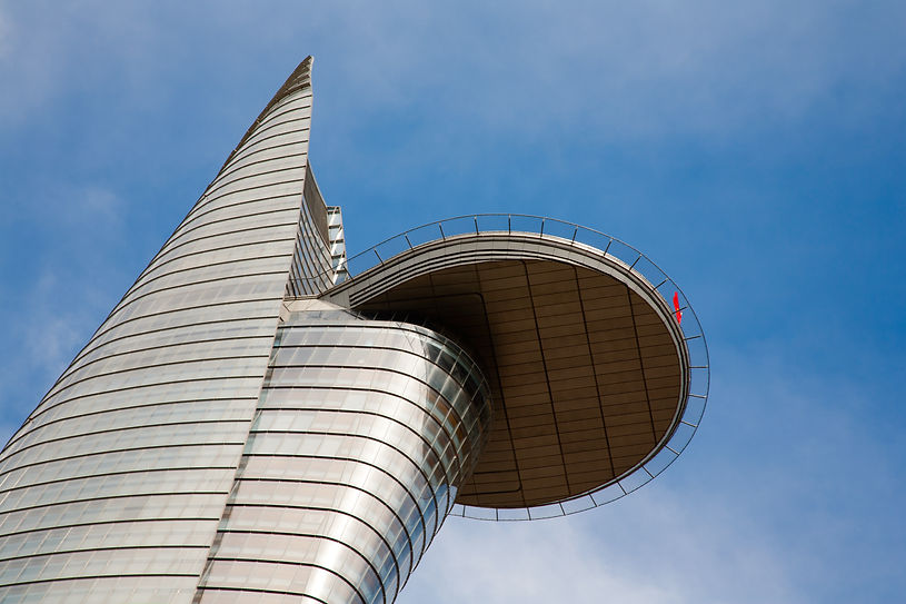 A view from below Bitexco Tower in Ho Chi Minh City, Vietnam