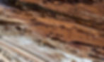 Old wooden beam affected by woodworm