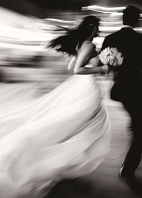 Bride and Groom Running