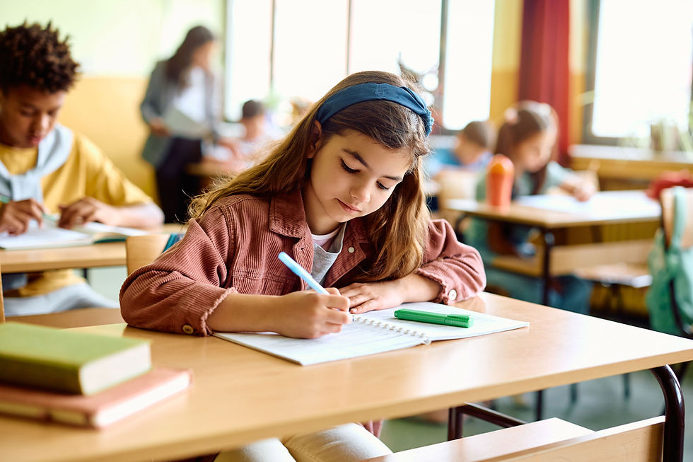 Schüler schreibt Notizen