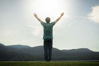 Standing with Arms Stretching out to Sky
