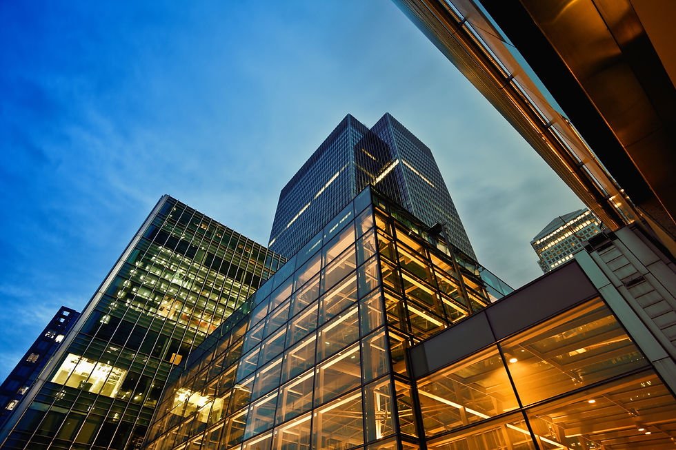 Canary Wharf at night