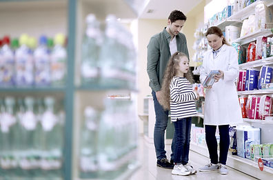 Family in pharmacy