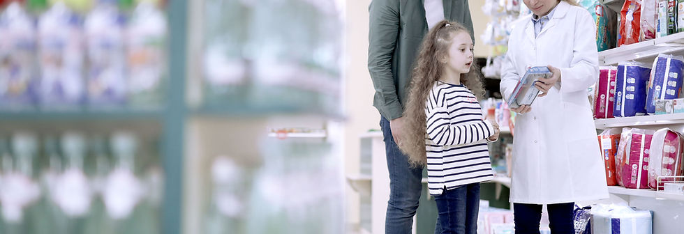 Family in pharmacy