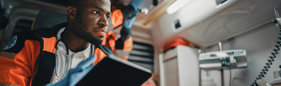 Paramedic Filling a Questionnaire