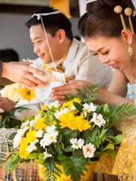 Water pouring ceremony in a wedding ceremony