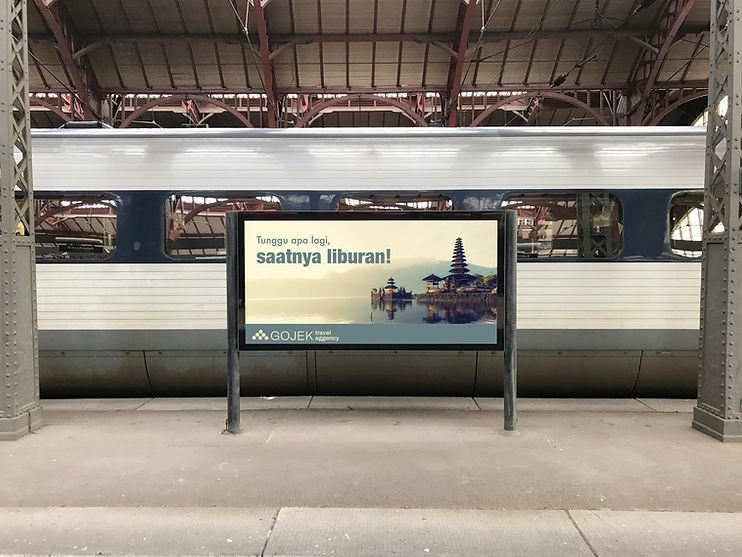 Billboard at train station