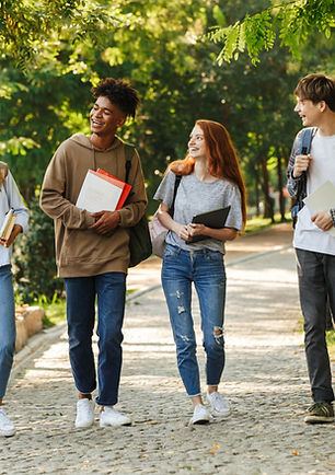 Students walking on campus