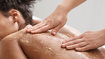 Massaging mans back