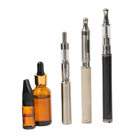 Various modern electronic cigarette vaporizers. Isolated on a white background