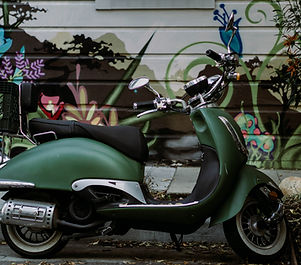 Green Motor Scooter