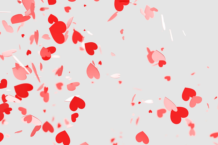 Floating Red Hearts