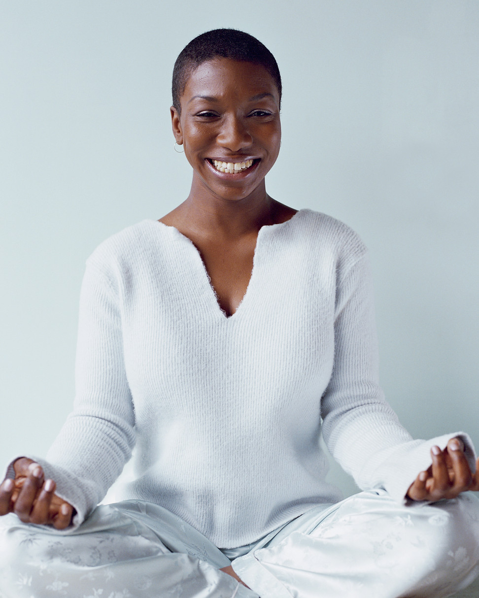 Meditating Woman Smiling