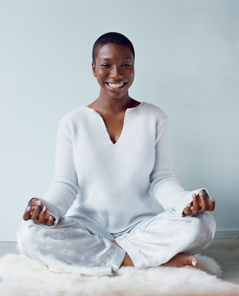 Meditating Woman Smiling