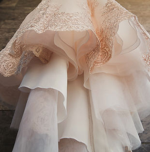 Lace wedding dress closeup
