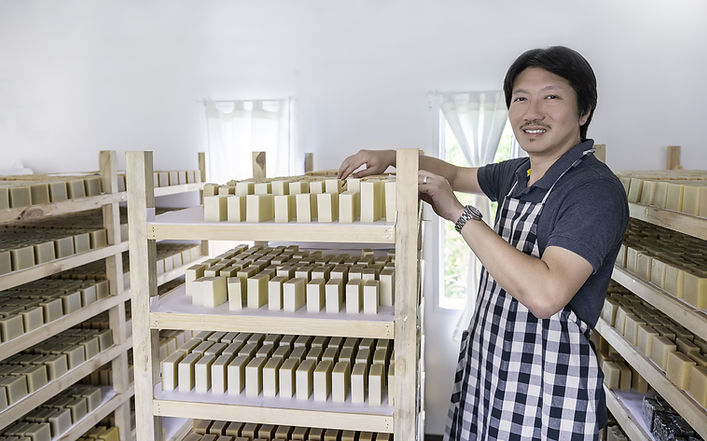 Soap Maker Smiling