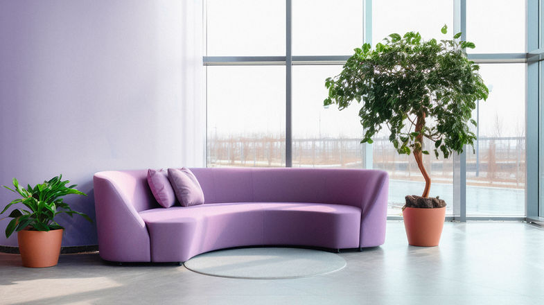 Purple Angle Sofa