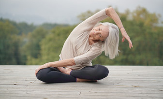 Woman practicing yoga