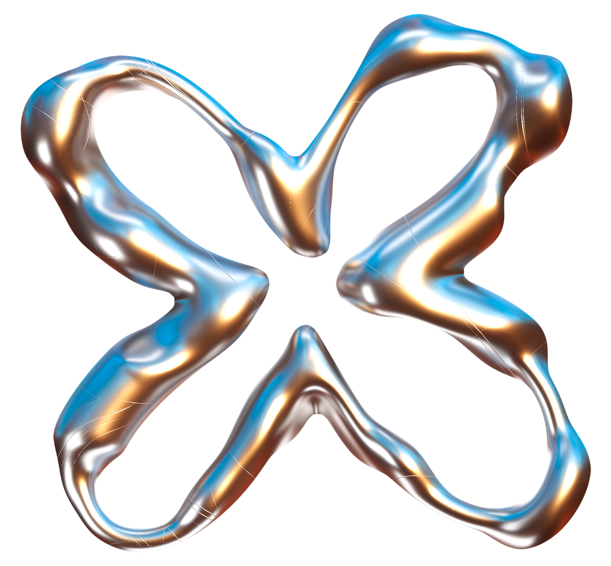 Metallic Abstract Butterfly